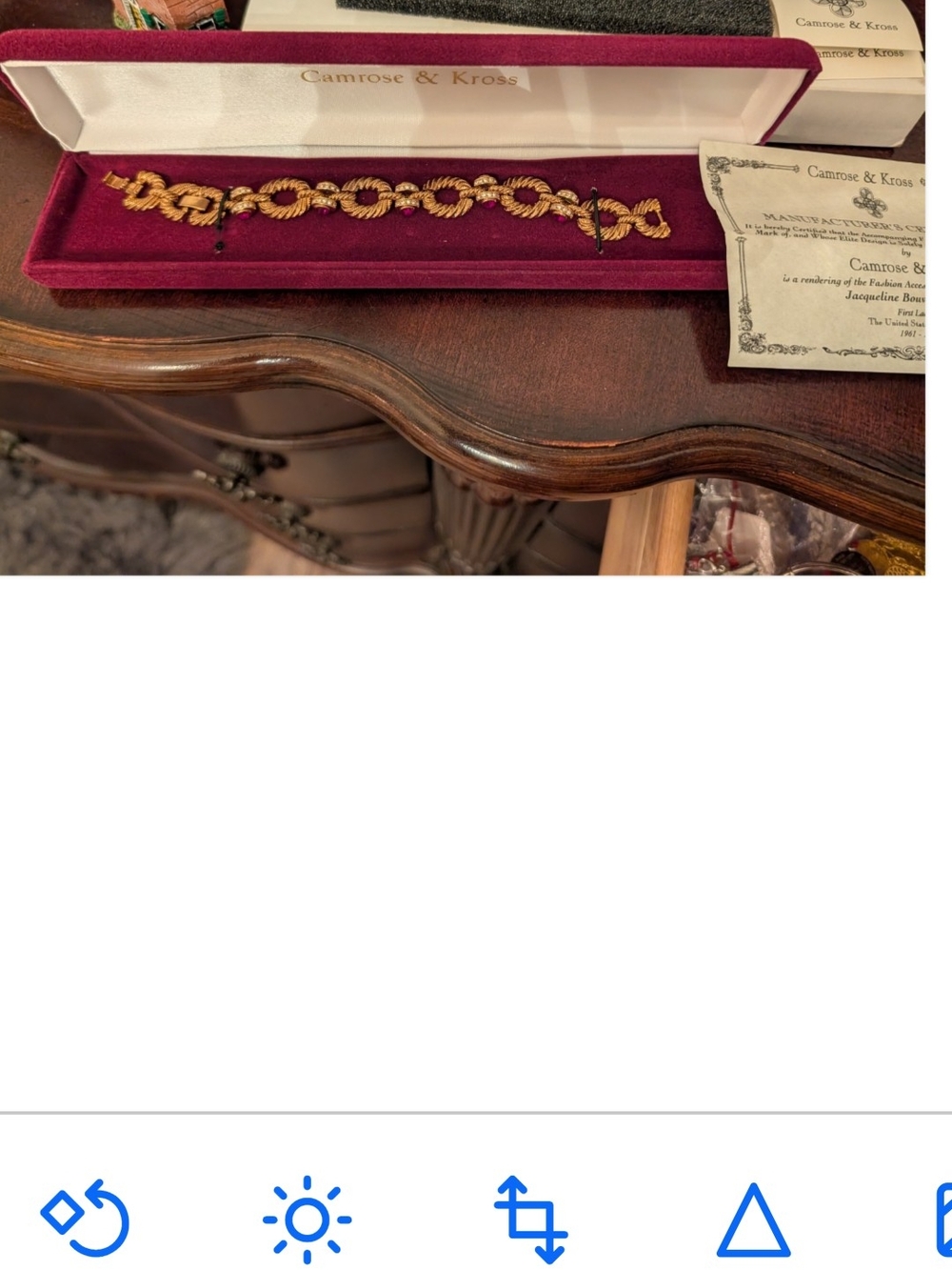Gold Rope-Link Bracelet with Pink Stone Accents - Picture 3 of 3